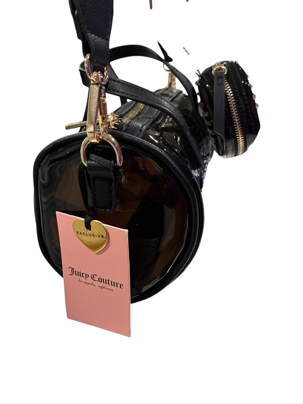 Juicy Couture Queen of Everything Black Sequin Mini Barrel Bag NWT - Picture 7 of 10
